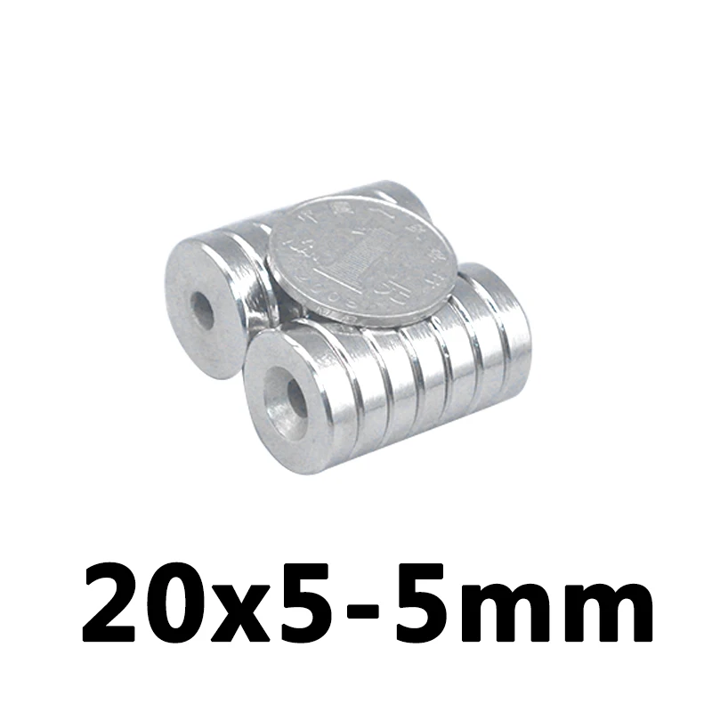 

5pcs neodymium countersunk ring 20x5-5 magnets 20mmx5mm Hole: 5mm rare earth N35 20*5 hole 5mm magnet 20x5-5mm