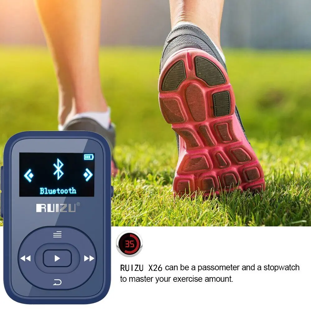 RUIZU X26 8 Гб Клип Спорт Bluetooth MP3 музыкальный плеер с FM радио записи звука без потерь