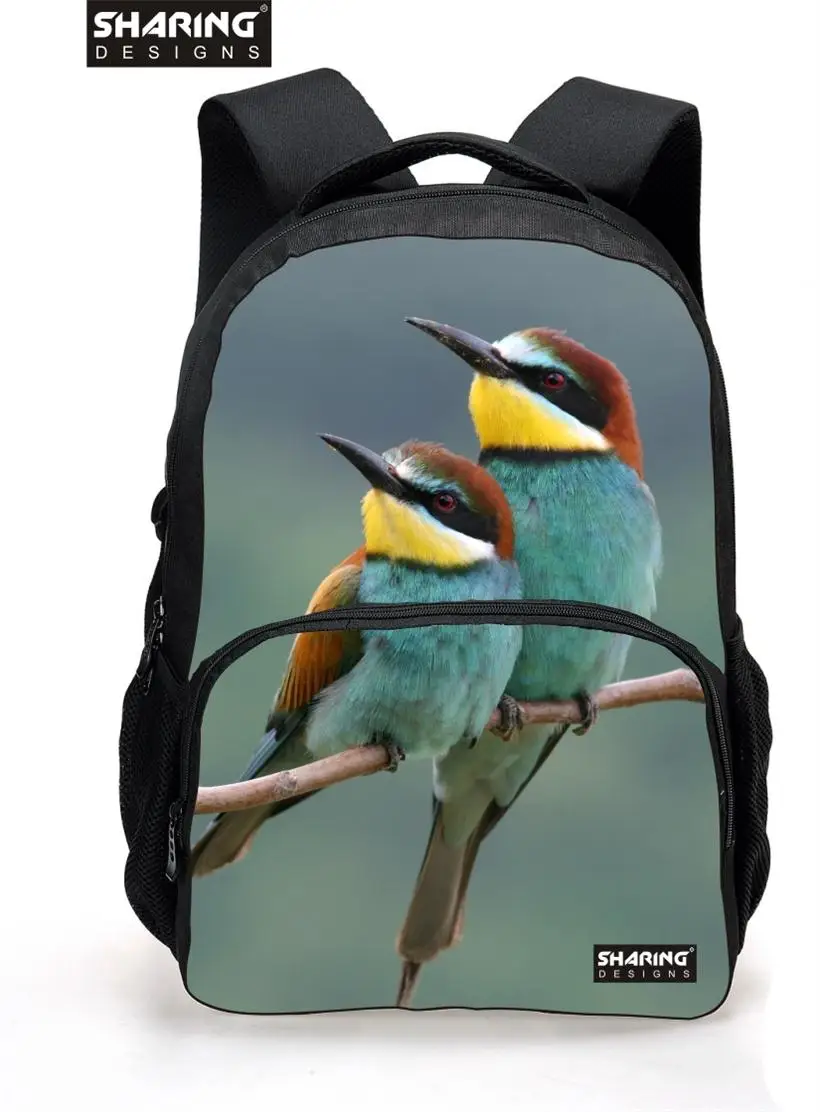 3D печать животных женская школьная сумка Голова Совы ноутбук школьный рюкзак для подростков девушек леди путешествия рюкзак - Цвет: Зеленый