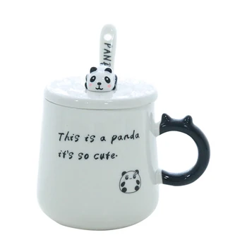 

Hot Sale Lovely Cartoon dog/zebra/rabbit/panda Mug With Lid&Spoon Lovers Milk Coffee Mugs Ceramic/Porcelain Cup Christmas Gift