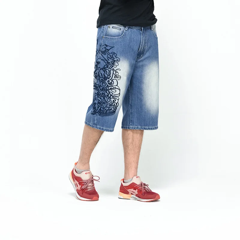 6 STLYE джинсовые шорты мужские джинсы летние хип хоп Харлан прямые свободные мужские джинсы черные/синие - Цвет: LD1768 US SIZE
