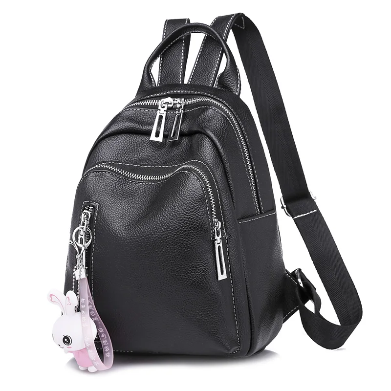 

2018 Teenage Girls School Backpack Women Solid Soft Leather Waterproof Casual Women Backpacks Waterproof Casual Laptop Bagpack