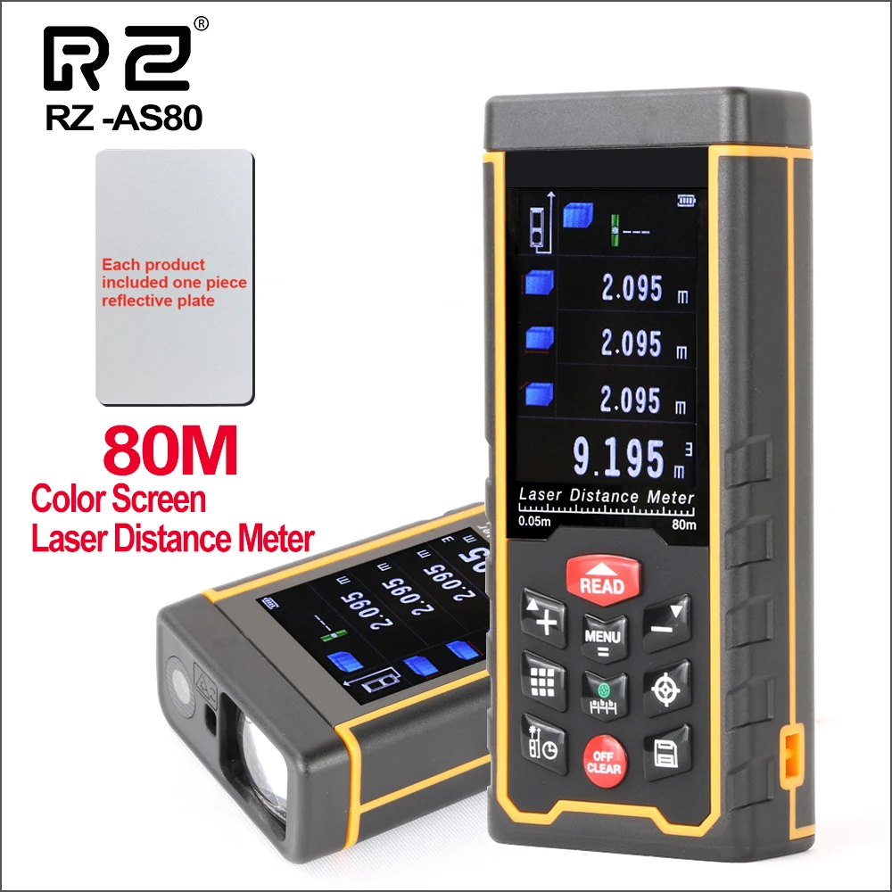 RZ Digital Laser Distance Meter Range Finder Rangefinder 80m 120m Tape Trena Ruler Angle Bulid