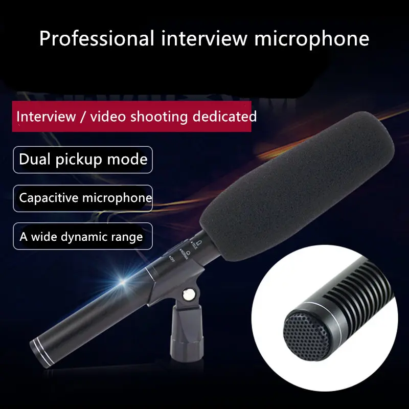 

Condenser Microphone Photography Interview Video Recording Mic for Nikon Canon DSLR Camera DV Vlog Mic Filmmaking/Videomaker