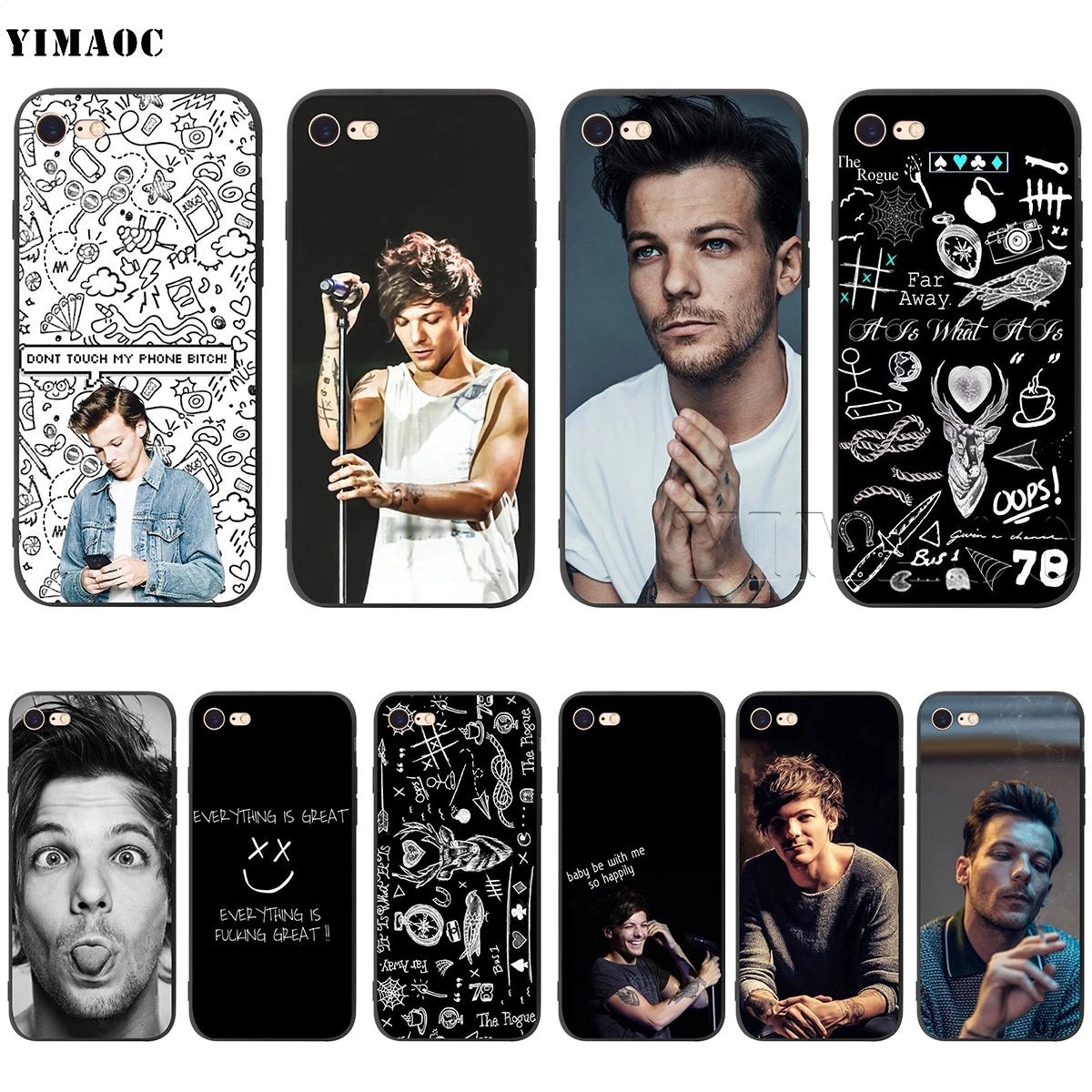 YIMAOC Louis Tomlinson Silicone Soft Case for iPhone 5 5S SE 6 6S 7 8 Plus X