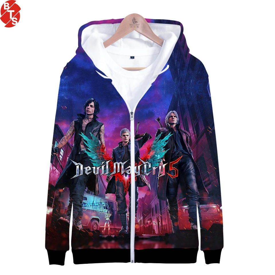 Devil May Cry 3D толстовка на молнии Для мужчин Zip Hoody спортивный костюм классный Свитшот Грут пальто, Модный пуловер Прямая поставка