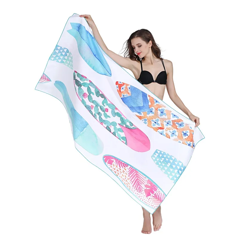 Ткань из микрофибры 160*80 см быстросохнущая пляжное полотенце с принтом пляжный с защитой от песка полотенце s для летнего наружного плавания - Цвет: Розовый