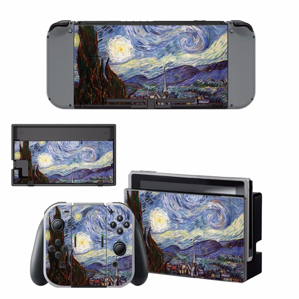 

new Van Gogh painting Starry sky vinyl Decal Skin Sticker For Nintend Switch NS NX Console & Joy-con