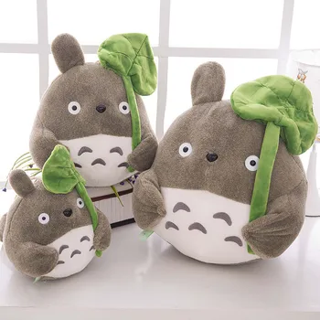 

20cm TV Movie Character Lovely Plush Toy My Neighbor Totoro Plush Toy Cute Soft Doll Totoro with Lotus Leaf Kids Toys Cat Gift