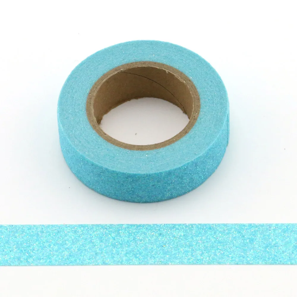 

1X New Glitter Washi Tape Japanese Stationery 1.5*5meter Kawaii Scrapbooking Tools Masking Tape Adhesiva Decorativa bule Colored