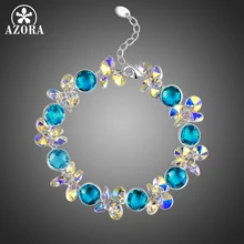 Новинка, женские блестящие браслеты с азорами, австрийские кристаллы, браслеты на цепочке, модные ювелирные изделия, лучший подарок TS0203