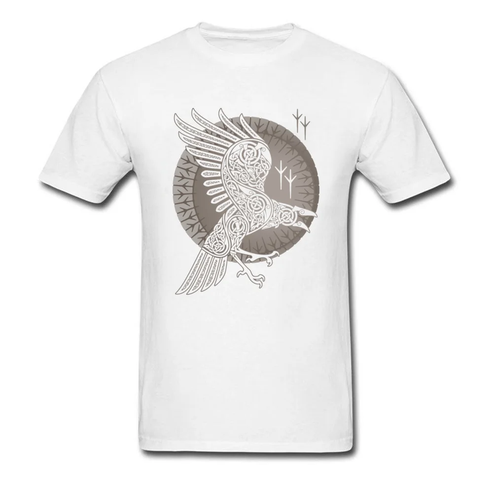 RAVEN Fashionable Men T-shirts O-Neck Short Sleeve Cotton Tops & Tees Normal Sweatshirts Free Shipping RAVEN white