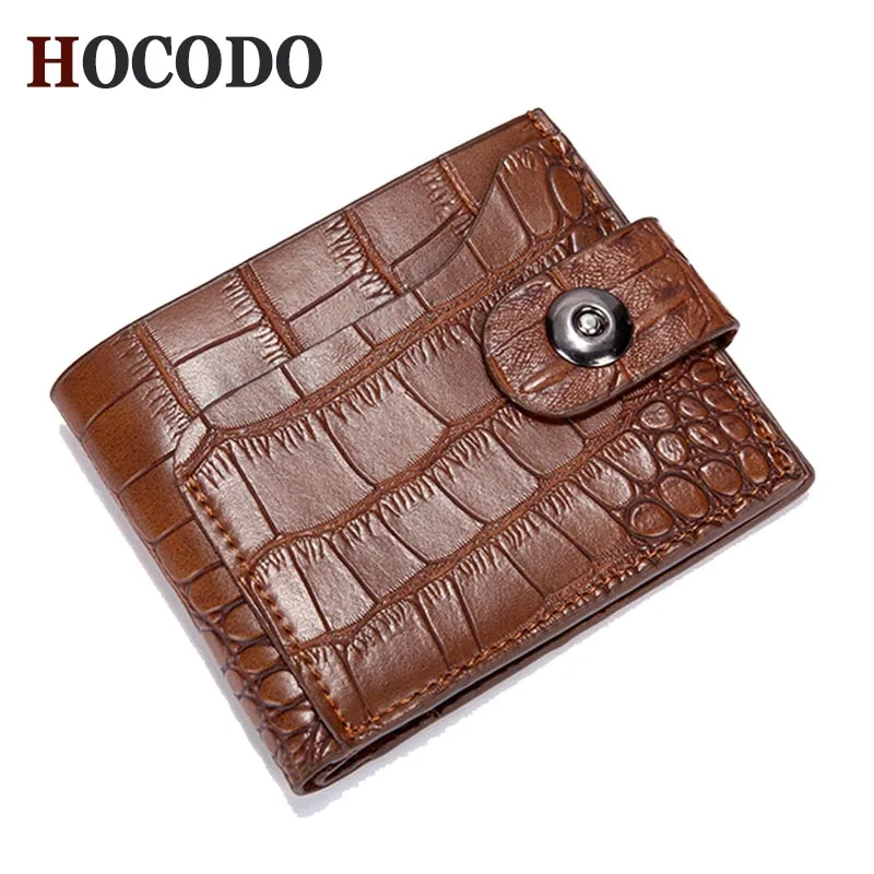 

HOCODO Fashion Vintage Crocodile Men Wallets Male Clutch Purse Quality Mens Money Bag Short Coin Pocket Purse Card Holder