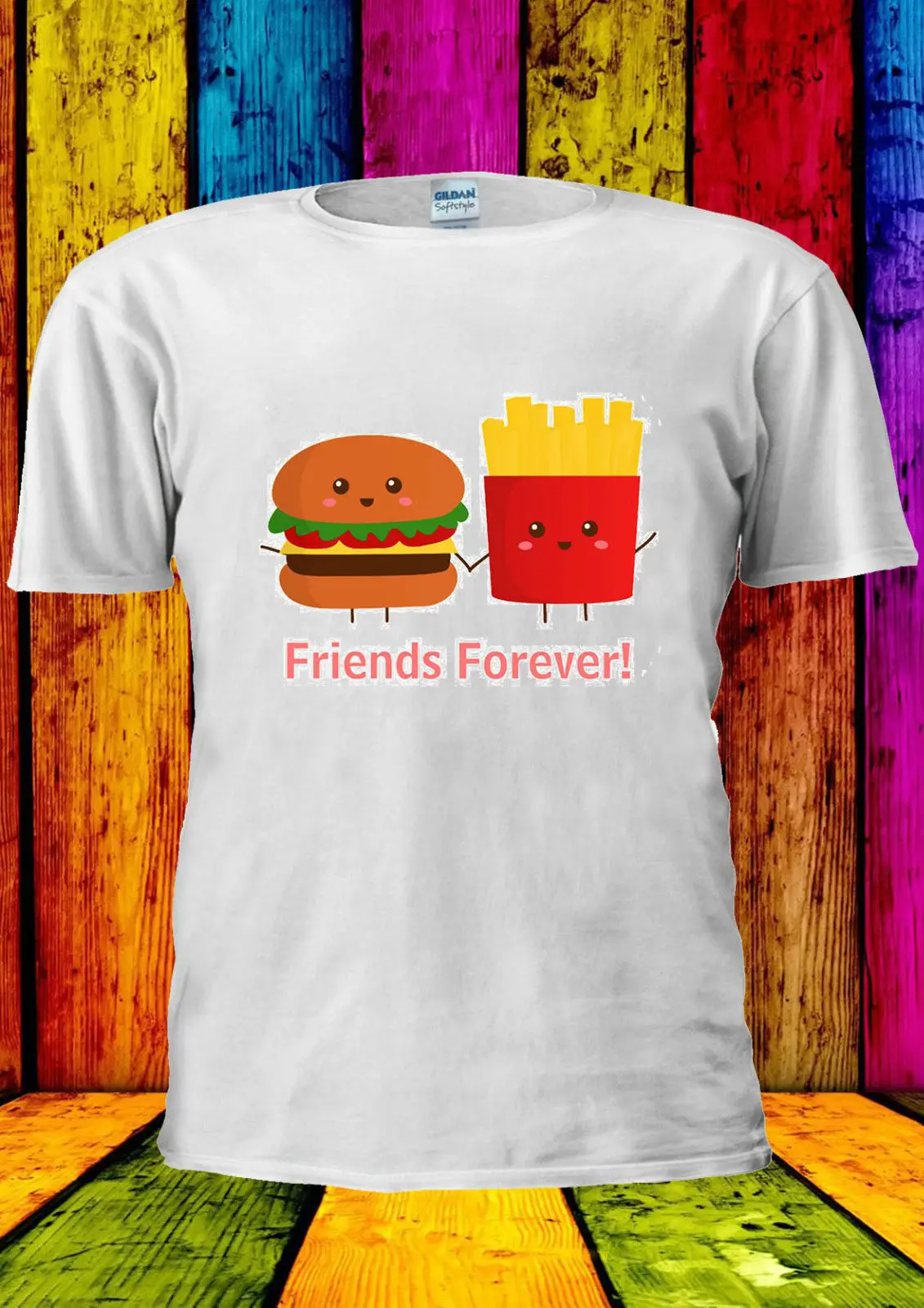 Friends Forever Burger Chips Футболка с принтом картошки-фри жилет для мужчин и женщин унисекс
