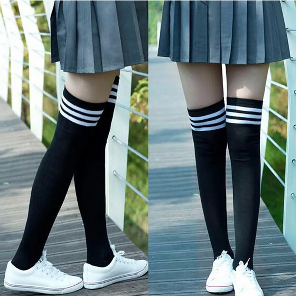 thigh high socks with sneakers