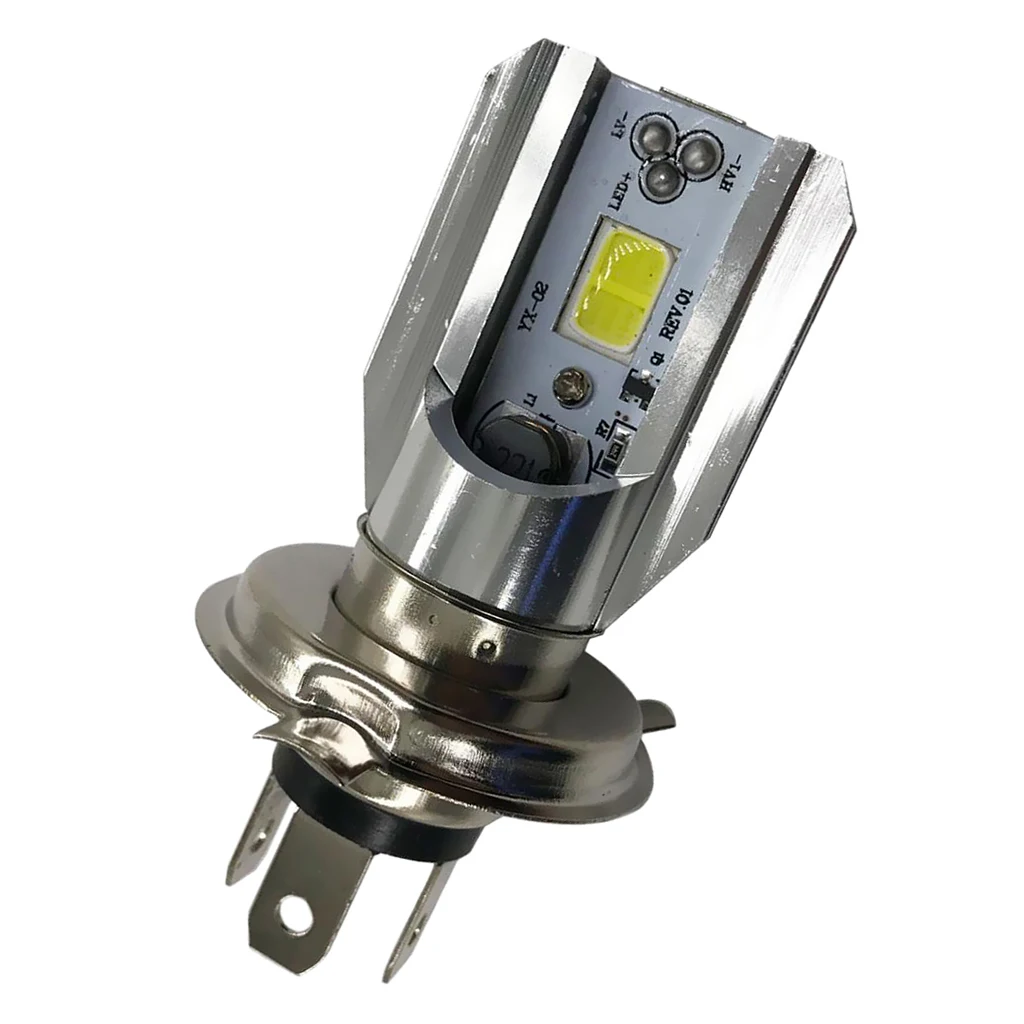 H4 BA20D DC 6V-80V 6W 6500K COB LED Motorcycle Hi/Lo Beam Headlight Bulb Long Lifespan Waterproof and Anti-Corrosion
