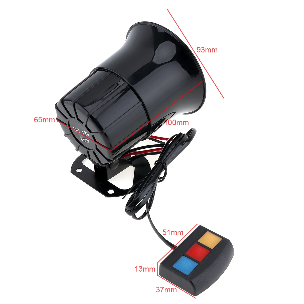 30 W 12 V 3 نغمات مكبرات صوت بصوت عال بوق الإنذار 105db للسيارة/دراجة نارية