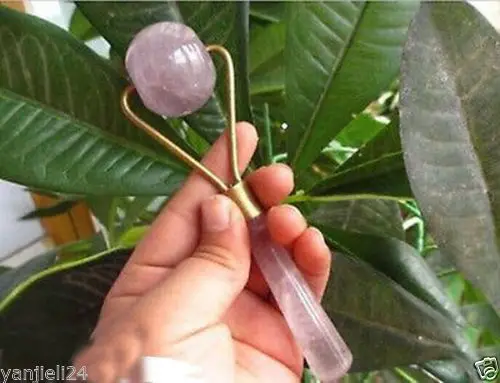 

huij 00560 NATURAL AMETHYST QUARTZ CRYSTAL MASSAGE WAND POWERFUL HEALING