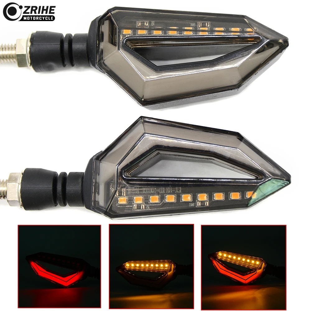 

2PCS Black Universal ABS Plastic Motorcycle Super Bright Turn Signals Lights 12v LED Tail FOR Kawasaki ninja zx9r zx12r z800