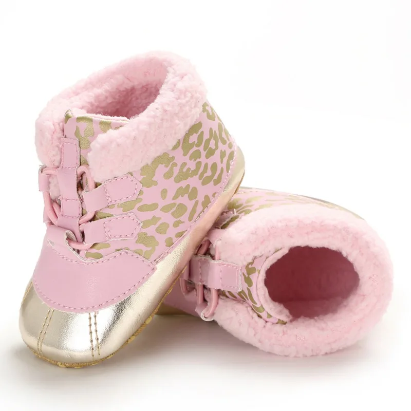  Soft Plush baby Booties Winter Infant Anti Slip Snow Boots Warm Cute Baby Girl Boy Soft Sole Boots
