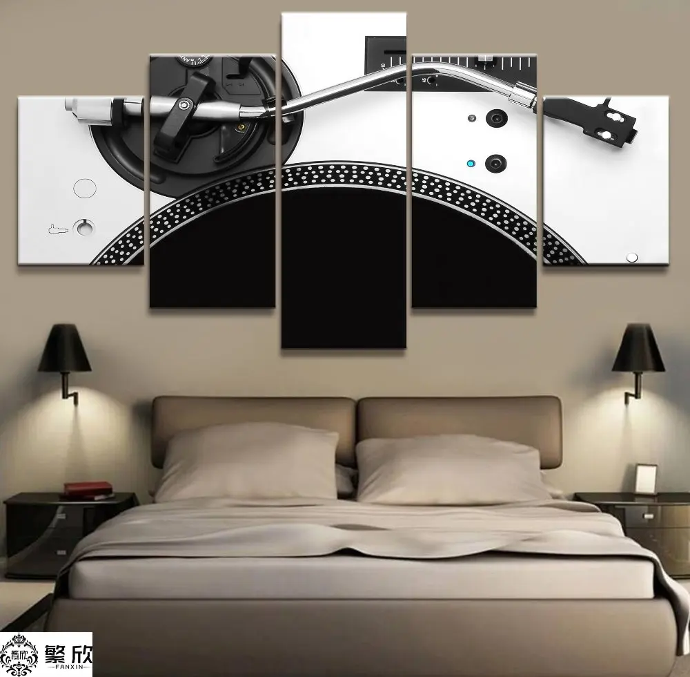 

5 Panel Music DJ Console Instrument Mixer Canvas Printed Painting For Living Room Wall Art Home Decor HD Picture Artworks Poster