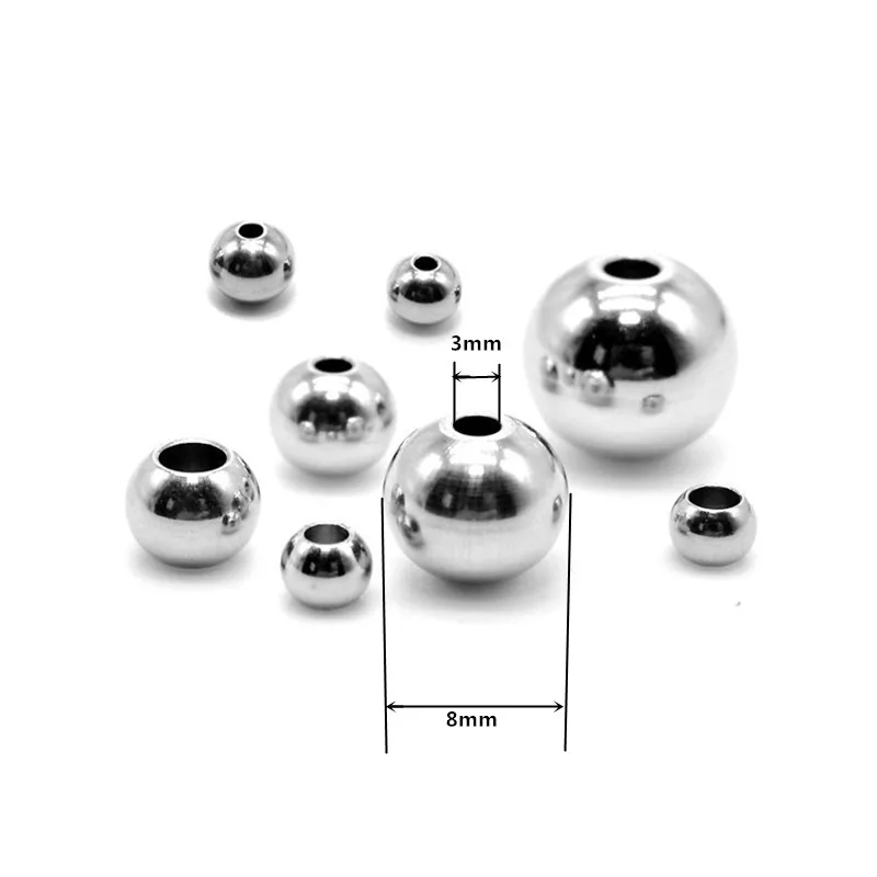

Round Stainless Steel Loose Beads Spacer Ball Bead For DIY Bracelet Necklace Fashion Accessories