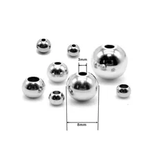 Round Stainless Steel Loose Beads Spacer Ball Bead For DIY Bracelet Necklace Fashion Accessories(China)