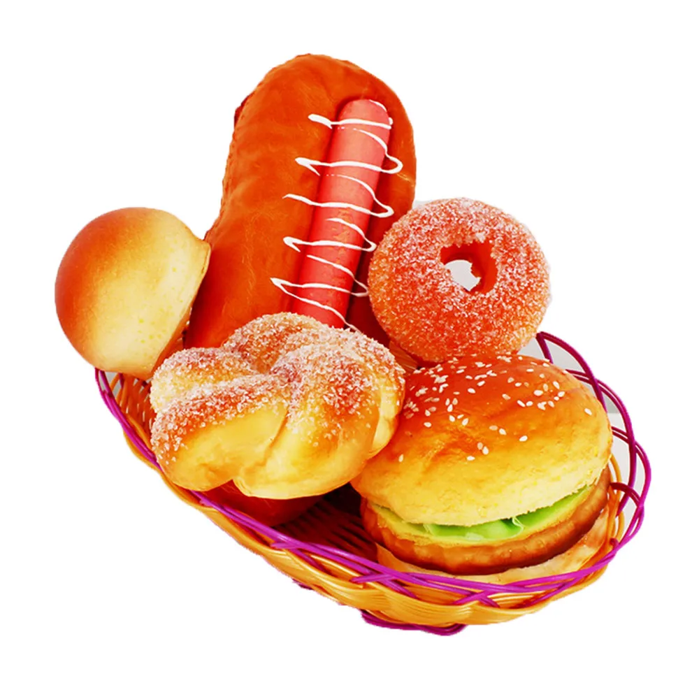 

Simulation PU Bread Model Resilience Soft Fragrance Cake Food Toys Kindergarten Cabinet Display Props Party Scene Decoration