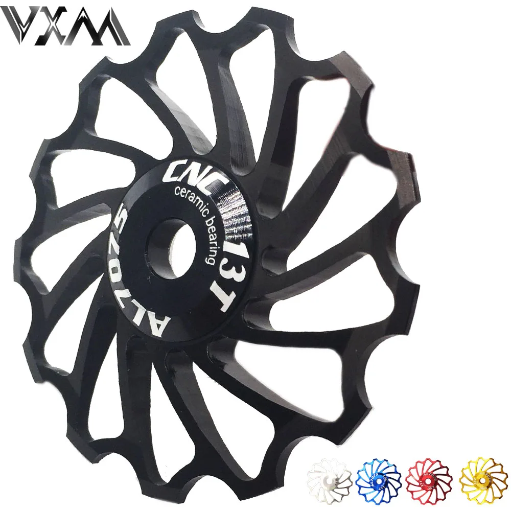 

MTB Cycling bike ceramics Jockey Wheel Rear Derailleur Pulley 13T 7075 Aluminum alloy bicycle guide pulley bearing bicycle parts