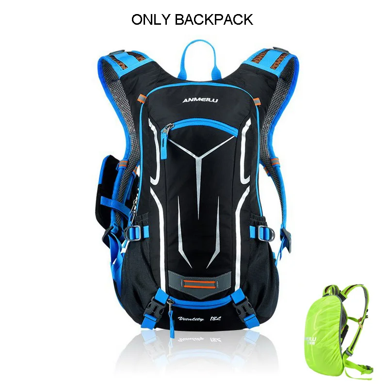 ANMEILU 18L водонепроницаемый велосипедный рюкзак, велосипедная спортивная сумка, походная альпинистская сумка с дождевиком, без сумки для воды - Цвет: ONLY BACKPACK blue