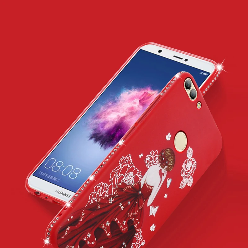 Dress girl silicone case huawei p smart (11)