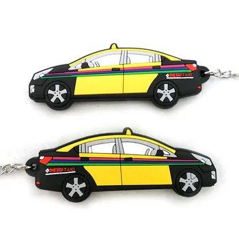 

PVC Custom Rubber Keyring cute keychain personalized car taxi shape CS-KR-001