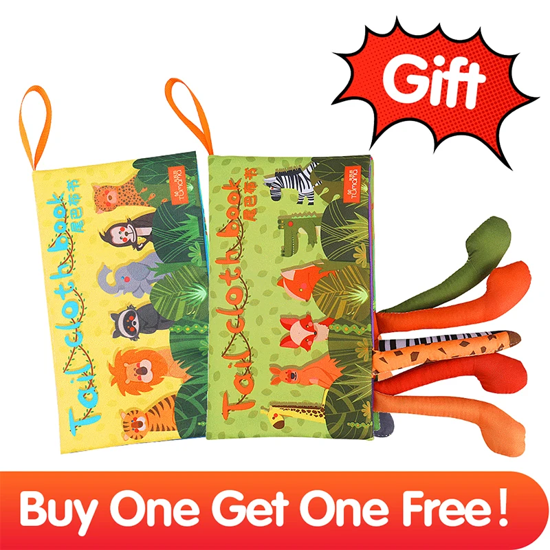 Tumama Baby Cloth Book Early Learning Educational Toys with Animals Tails English Story Soft Cloth Development Books RattelesToy Tumama Baby Cloth Book Early Learning Educational Toys with Animals Tails English Story Soft Cloth Development Books RattelesToy
