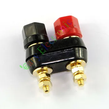 

Wholesale and retail 4pc Gold Plated Copper Combine Binding Post Amplifier Terminal for tube amp DIY free shipping