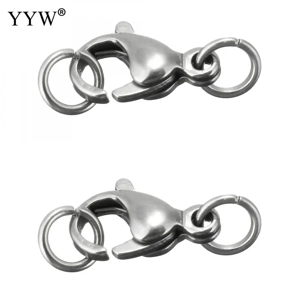 Stainless Steel Lobster Claw Clasp with connector bar original color