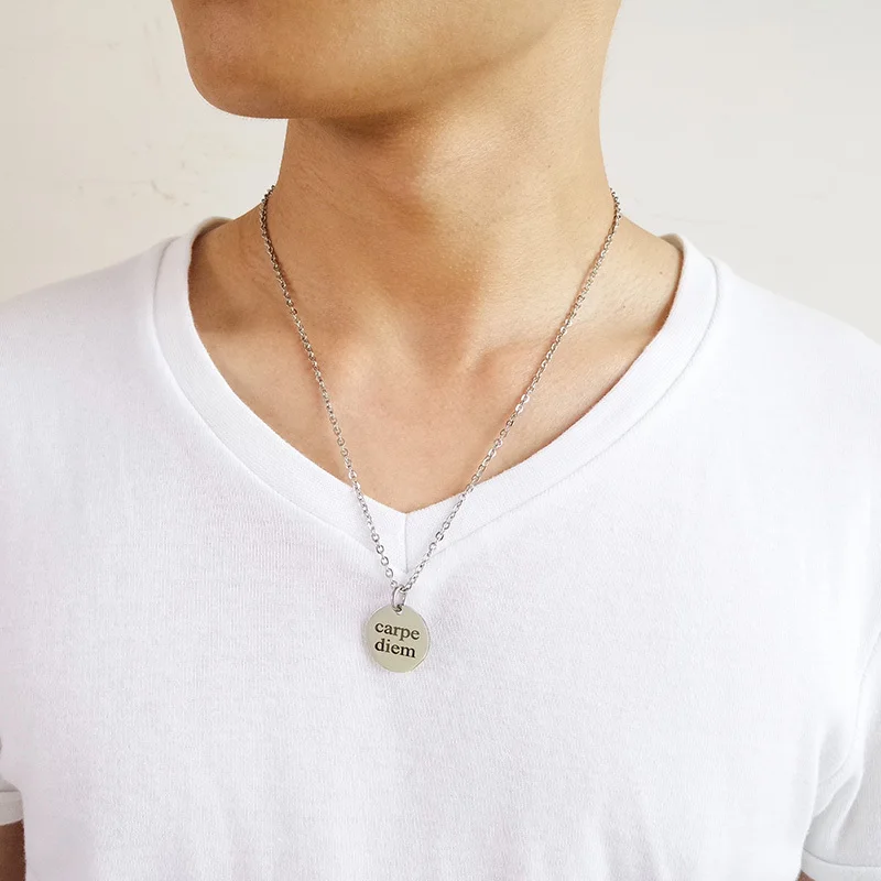 Vnox Engraved Carpe Diem Necklaces for 