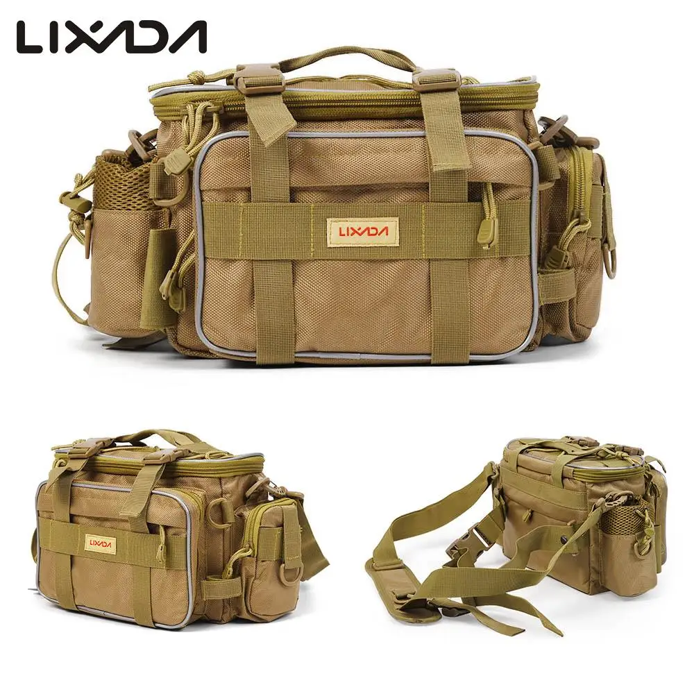 

Lixada 40*15*19cm Fishing Bag Lure Bag Pesca Carp Fishing Waist Canvas Pack Pouch Pole Package Fish Tackle Bag Multifunction