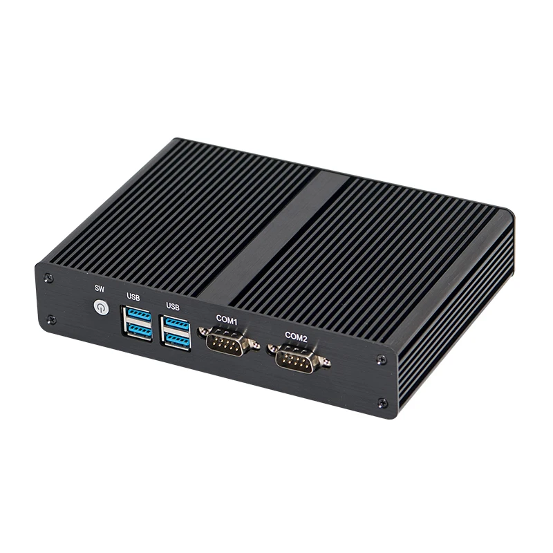 Новейшая акция с 2 * COM безвентиляторный мини ПК Поддержка windows HDMI VGA dual LAN 8G Barebone