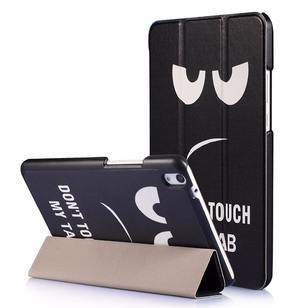 

Painted 3 fold For Huawei Mediapad T2 8 pro Magnet Stand Pu Leather Case Cover For Huawei Honor tablet 2 JDN-W09 AL00 8.0 cases