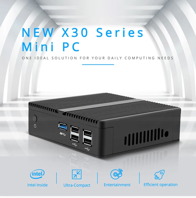 XCY Fanless Mini PC Thin Client Intel Celeron N2830 HDMI VGA