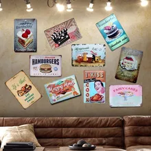 Попробуйте наш домашний стиль гамбургеров лучший в городе винтажный оловянный знак бар украшение для стен дома, паба ретро металл художественный плакат