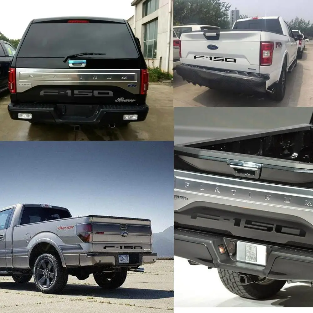 Matte Black with Red Border RUKAIYOR Tailgate Insert Letters Compatible with F150 2018 2019 2020 3M Adhesive & 3D Raised Rear Emblem Decal Letters 
