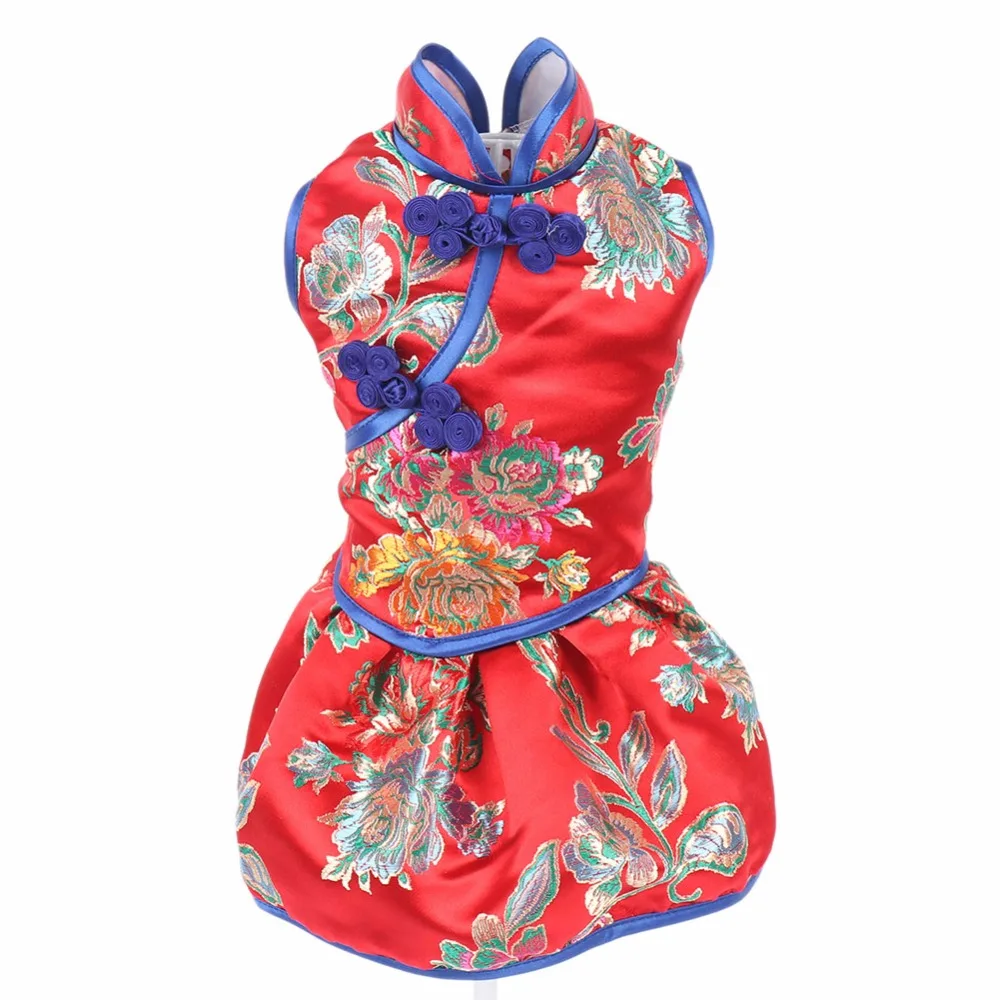 Small Dogs Clothes Clothing Costume Chinese style Yorkshire Dresses For