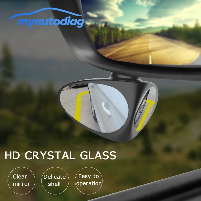 

One Pair Car Wide Angle Accessorial Side Round Convex Mirror Auto Vehicle Side Blind Spot Wide Rear View Small Round Mirror