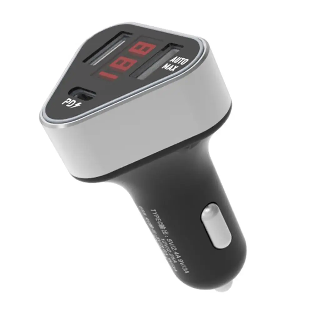 

QC3.0+PD Type-C Dual USB Fast Charging Voltage Detection Car Charger Adapter