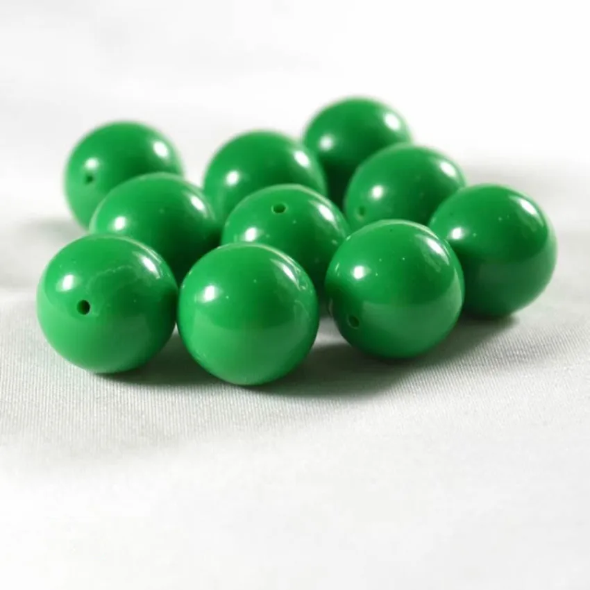 Оптовая продажа 6.8.10.12.14 мм Dk. Green Gumball круглые акриловые бусины DIY Сплошной цвет AC-15