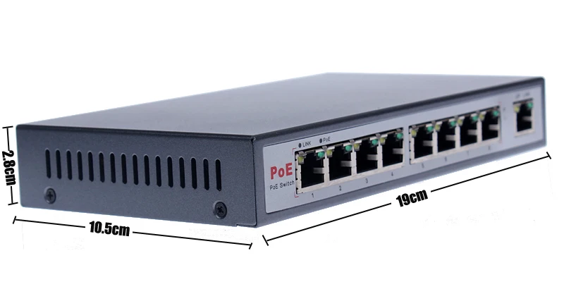 Коммутатор IEEE802.3af PoE 8 портов для ip камеры Ethernet и Оптическая передача системы