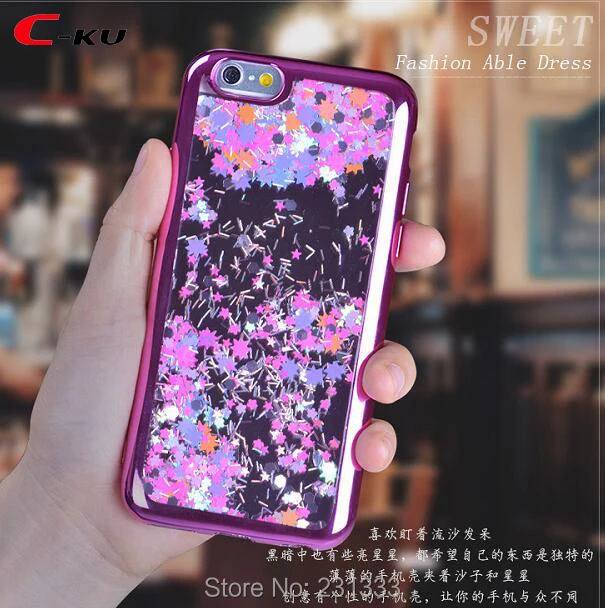 Мягкий чехол из ТПУ C-ku для Iphone 8 7 PLUS I7 6 S жидкие звезды сердце динамическая кожа 1