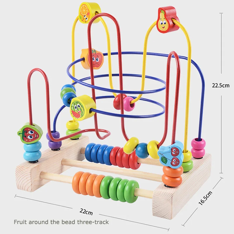 Детский обучающий пазл Ранние развивающие деревянные многофункциональные коробки круглый шарик ЛАБИРИНТ горки игрушки набор для детей MZ12 - Цвет: Fruits