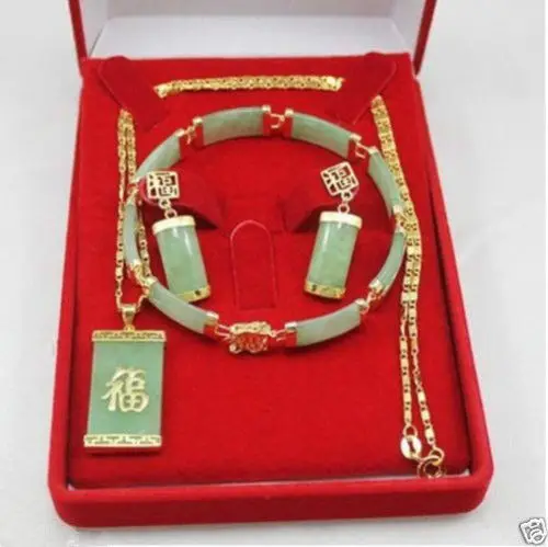 

Wholesale price 16new ^^^^New - fashion beautiful green stone jewelry set